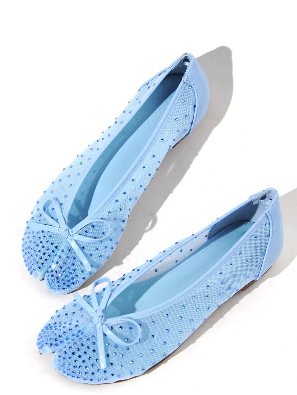 Blue Rhinestone Split Toe Ballet Shoe